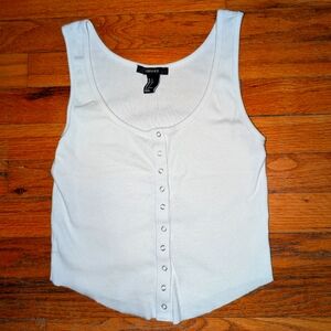 Forever 21 Fitted White Tank Top